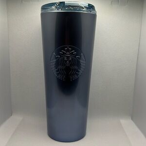 Starbucks Siren Embossed Light Blue 16 oz Stainless Steel Travel Mug Tumbler